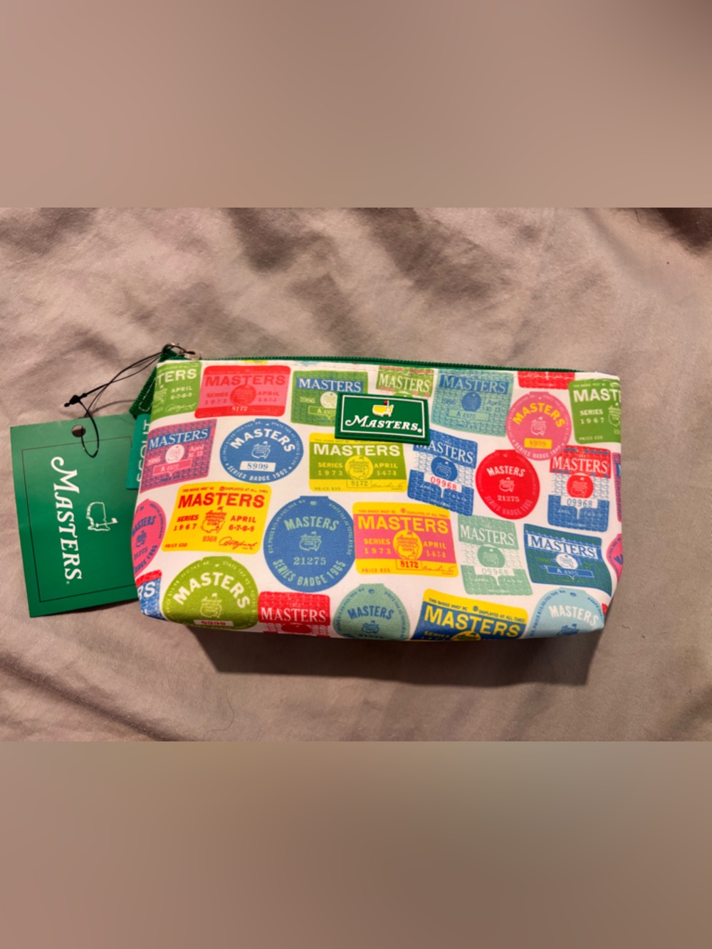 Masters Logo Multi-Color Zip Pouch - NWT